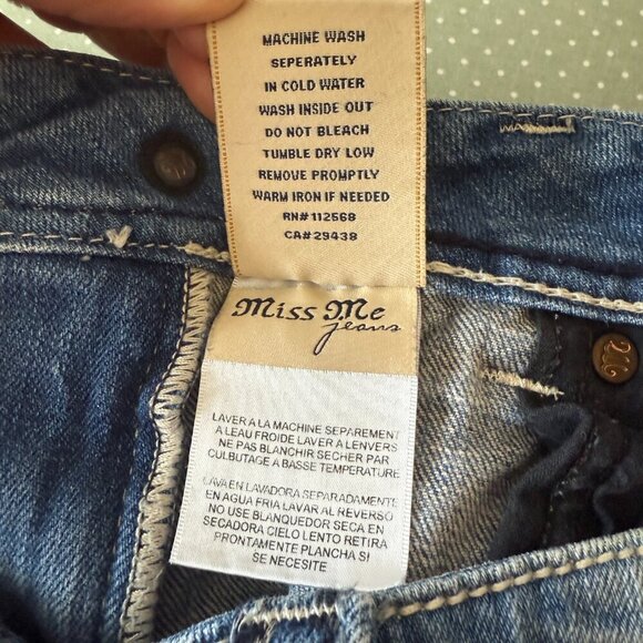 Women's 30 Miss Me Skinny Metallic Thread Denim Jeans Low Rise - Picture 10 of 12